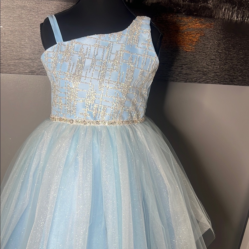 Private Label Blue and silver Kids Formal Dress
Good for prom